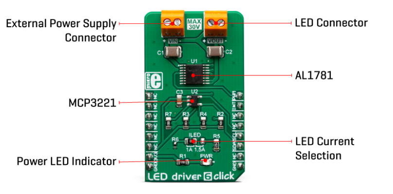 Mikroe MIKROE-3400 LED Driver 6 Click