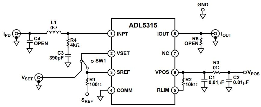 原理图 - Analog Devices Inc. EVAL-ADL5315评估板