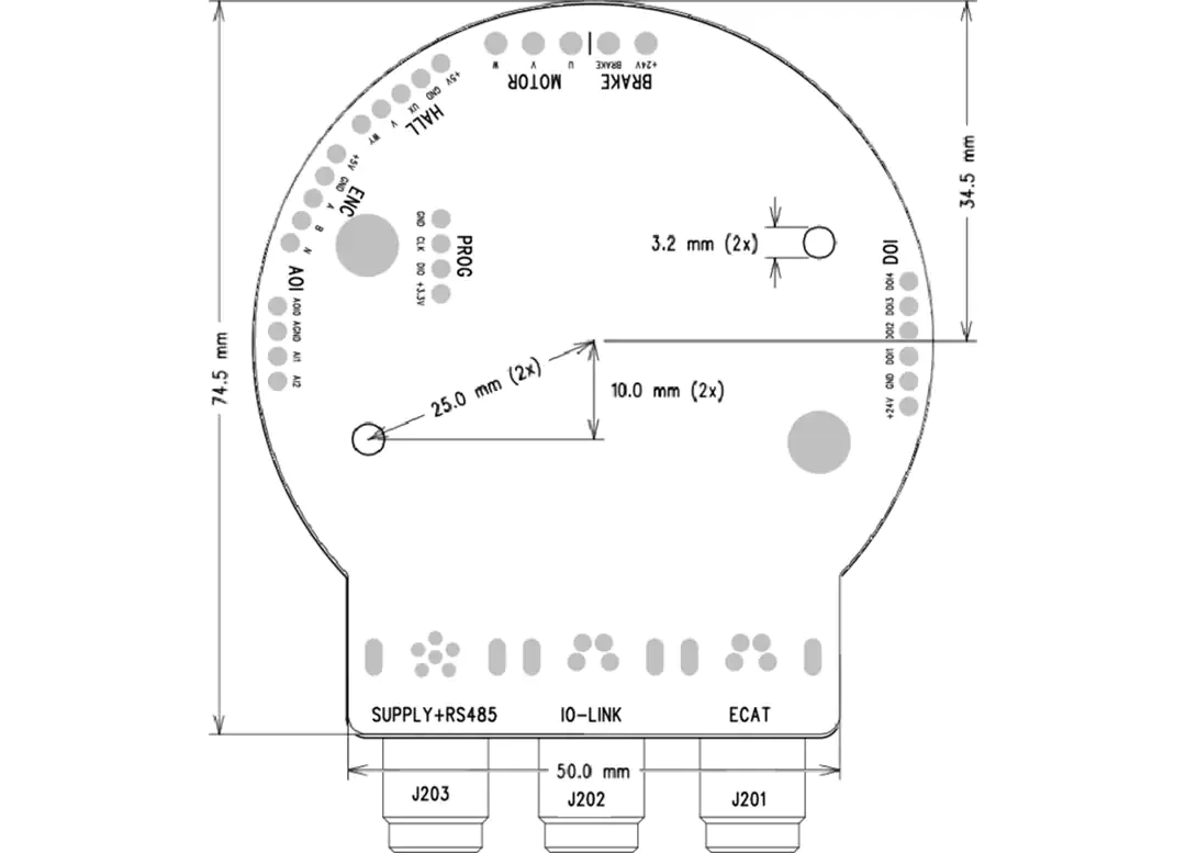 Mechanical Drawing - Trinamic TMCM-1617-GRIP-REF Reference Design