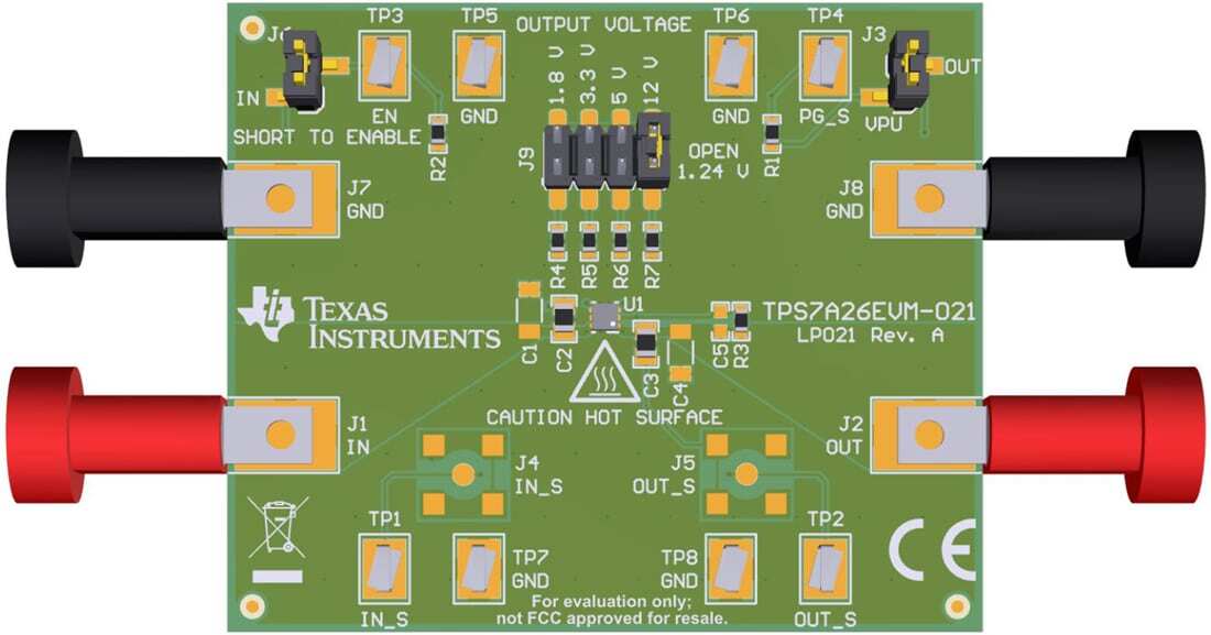 机械图纸 - 德州仪器 TPS7A26EVM-021稳压器评估模块 (EVM)