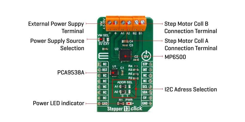 Mikroe MIKROE-3736 Stepper 13 Click